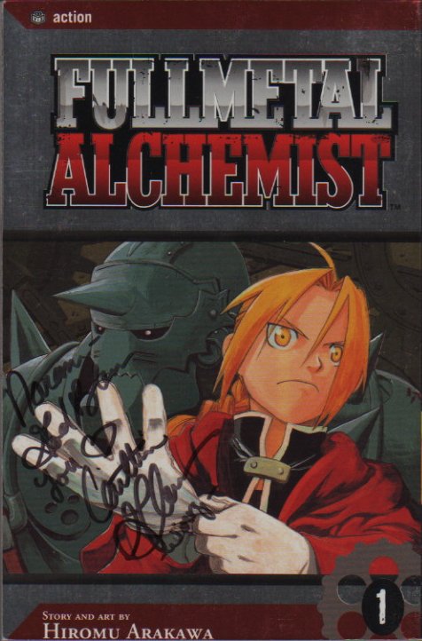 Naram's Youmacon 2005 Photos - Slide 73: Fullmetal Alchemist Manga Volume 1 - Signed by Caitlin Glass