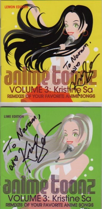 Naram's Youmacon 2005 Photos - Slide 72: Kristine Sa's CDs - Signed By Kristine Sa